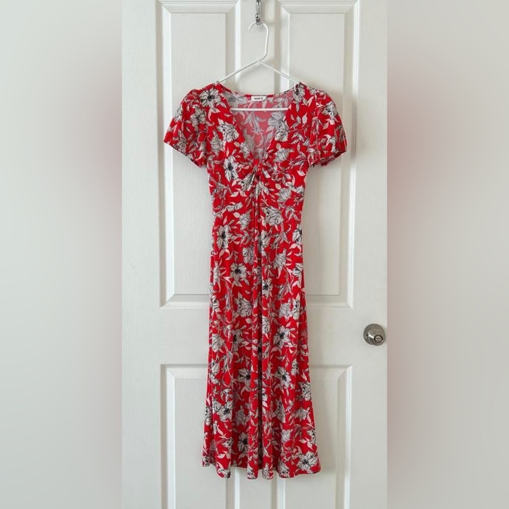 Floral Red Dress
